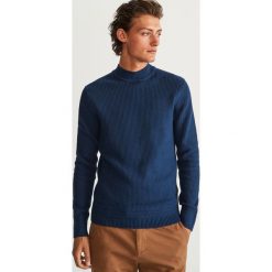 Sweter z półgolfem - Granatowy. Niebieskie swetry przez głowę męskie Reserved. Za 119.99 zł.