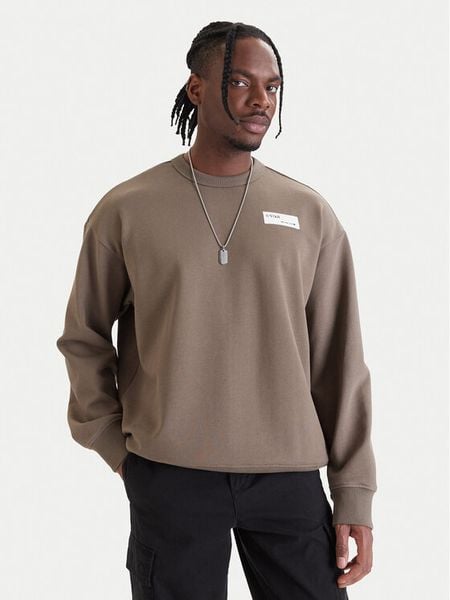 G-Star Raw Bluza HB Badge D28660-E209 Zielony Relaxed Fit. Zielone bluzy męskie G-Star Raw, l, bez wzorów, z bawełny, bez kaptura. Za 254.99 zł.