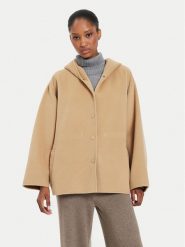Weekend Max Mara Płaszcz wełniany Gennaio 2425086021 Beżowy Regular Fit. Brązowe płaszcze damskie Weekend Max Mara, na zimę, bez wzorów, z wełny, bez kaptura. Za 2,339.00 zł.