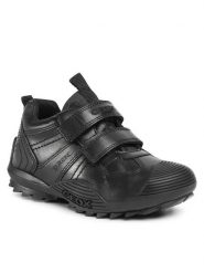 Geox Sneakersy J Savage A J0424A 00043 C9999 S Czarny. Czarne buty sportowe chłopięce Geox, bez wzorów, ze skóry, bez zapięcia. Za 219.99 zł.
