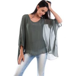 Koszulka w kolorze khaki. Bluzki damskie marki 100% Soie, klasyczne, z okrągłym kołnierzem, z długim rękawem. W wyprzedaży za 130.95 zł.