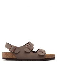 Birkenstock Sandały Milano Bs 0634501 Brązowy. Brązowe sandały męskie Birkenstock, ze skóry, bez zapięcia. Za 469.99 zł.