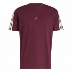 Regularna koszulka adidas 3-Stripes. Brązowe koszulki sportowe męskie Adidas, l, bez wzorów, z materiału, bez kołnierzyka, bez ramiączek, na fitness i siłownię. Za 195.50 zł.