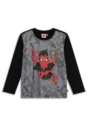 Koszulka długi rękaw Chłopięca LEGO Ninjago Taj221 Czarna. Czarne t-shirty dla chłopców LEGO, bez wzorów, z bawełny, bez ramiączek. Za 69.99 zł.