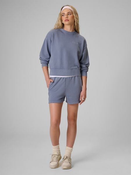 4F Spodenki dresowe damskie - denim L. Niebieskie szorty damskie 4f, na lato, l, bez wzorów, z denimu. Za 89.99 zł.