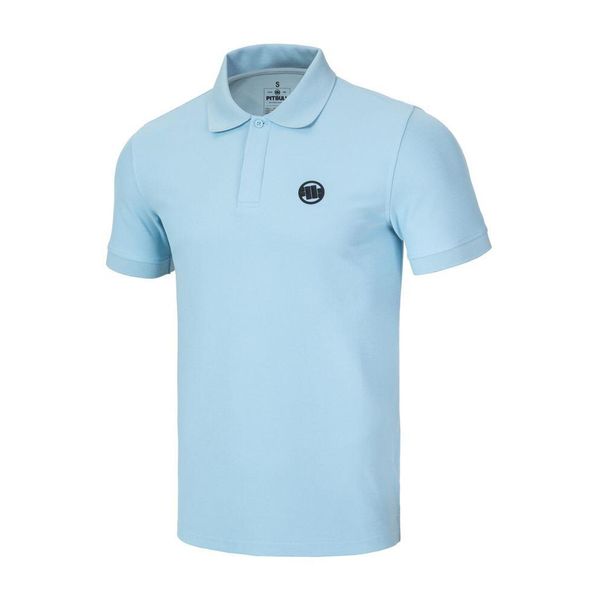 Koszulka męska Pitbull Polo Pique Rockey. Niebieskie koszulki polo męskie PITBULL, m, bez wzorów, casualowe, bez ramiączek. Za 159.00 zł.