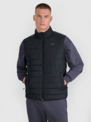 4F Bezrękawnik puchowy z wypełnieniem syntetycznym męski - czarny XXL. Czarne kurtki sportowe męskie 4f, m, bez wzorów, z dzianiny. Za 199.99 zł.