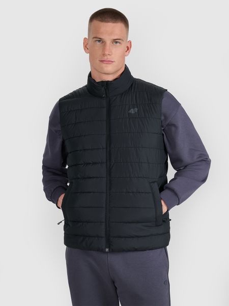 4F Bezrękawnik puchowy z wypełnieniem syntetycznym męski - czarny XXL. Czarne kurtki męskie 4f, m, bez wzorów, z dzianiny. Za 199.99 zł.