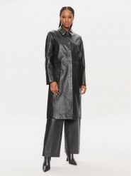 Calvin Klein Płaszcz przejściowy K20K207081 Czarny Oversize. Czarne płaszcze damskie Calvin Klein, bez wzorów, ze skóry, bez kaptura. Za 4,189.00 zł.