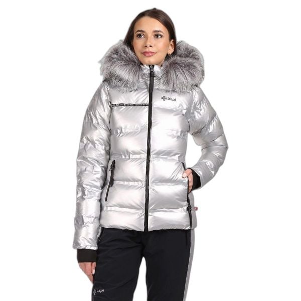 Damska kurtka puchowa Kilpi Ltd Sirius. Szare kurtki damskie Kilpi, xs, bez wzorów, z nylonu, bez kaptura, trekkingowe. Za 1,041.73 zł.