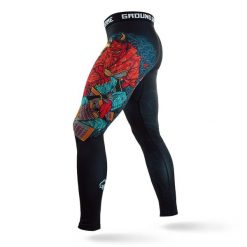 Legginsy do sportów walki męskie Ground Game Ashi Garami. Czarne legginsy sportowe męskie GROUND GAME, l, bez wzorów, z elastanu, do biegania. Za 179.99 zł.