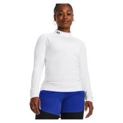 Koszulka termiczna damska Under Armour ColdGear Authentics golf. Białe t-shirty damskie Under Armour, xs, bez wzorów, bez kołnierzyka. Za 169.99 zł.