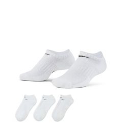 Skarpety Stopki do biegania unisex Everyday Cushion No Show 3 pary. Białe skarpety męskie Nike, bez wzorów. Za 190.00 zł.