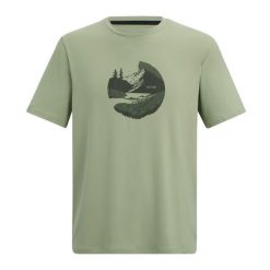 T-shirt Męski Z Motywem Zachodu Słońca Rozciągliwa Fingal. Zielone koszulki sportowe męskie Regatta, m, bez wzorów, sportowe, bez kołnierzyka. Za 75.99 zł.