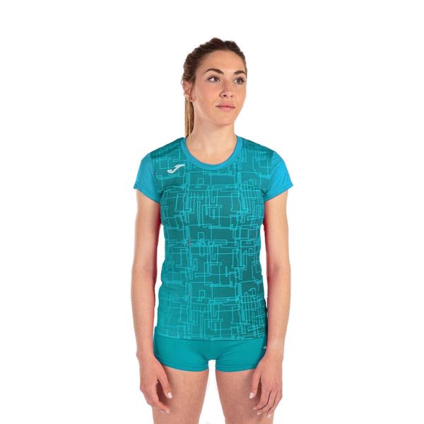 Koszulka do biegania damska Joma Elite VIII. Niebieskie koszulki sportowe damskie Joma, xs, bez wzorów, sportowe, bez kołnierzyka. W wyprzedaży za 95.10 zł.