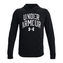 Bluza treningowa męska Under Armour Rival Terry Logo Crew. Czarne bluzy sportowe męskie Under Armour, m, bez wzorów, bez kaptura. Za 141.00 zł.