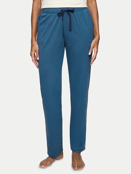 Triumph Spodnie piżamowe Mix & Match 10222619 Granatowy Regular Fit. Niebieskie piżamy damskie Triumph, bez wzorów, z bawełny, bez ramiączek. Za 89.30 zł.