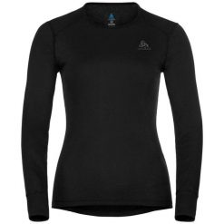 Koszulka termoaktywna z długim rękawem damska ODLO Active Warm. Czarne koszulki sportowe damskie Odlo, l, bez wzorów, bez kołnierzyka, bez ramiączek, narciarskie. Za 259.99 zł.