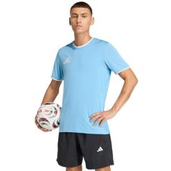 Koszulka męska adidas Entrada 26 Jersey błękitna JZ2510. Niebieskie koszulki sportowe męskie Adidas, l, bez wzorów, z jersey, bez kołnierzyka, bez ramiączek, na fitness i siłownię. Za 95.75 zł.
