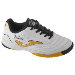 Buty halowe do piłki nożnej chłopięce, Toledo Jr 2502 IN. Białe buty sportowe chłopięce Joma, bez wzorów, bez zapięcia, do piłki nożnej. Za 139.99 zł.
