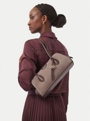 Calvin Klein Torebka Emblem Trio Suede Shoulder Bag LV04F3888G Beżowy. Brązowe torebki do ręki damskie Calvin Klein, bez wzorów, ze skóry, bez dodatków. Za 699.99 zł.