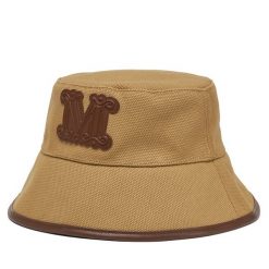 Kapelusz Max Mara Beachwear. Brązowe czapki i kapelusze damskie Max Mara Beachwear, bez wzorów. Za 389.99 zł.