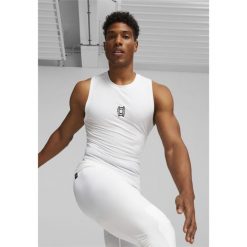 Męski top bez rękawów do koszykówki Hoops Team PUMA White. Białe koszulki sportowe męskie Puma, m, bez wzorów, bez kołnierzyka, bez ramiączek, do koszykówki. Za 169.00 zł.