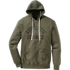 Bluza z kapturem i specjalnym krojem na wys. brzucha Regular Fit bonprix ciemnooliwkowy. Bluzy męskie marki KALENJI. Za 79.99 zł.