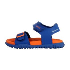 Sandały GEOX J SANDAL FUSBETTO BO Pomarańczowy. Niebieskie sandały męskie Geox, ze skóry, bez zapięcia. Za 153.99 zł.