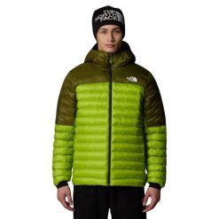Kurtka turystyczna męska The North Face Terra. Zielone kurtki męskie The North Face, na jesień, m, bez wzorów, z elastanu, sportowe, z kapturem. Za 713.44 zł.