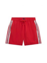 Tommy Hilfiger Szorty kąpielowe Global Stripe UB0UB00590 Czerwony jasny Regular Fit. Czerwone kąpielówki dla chłopców Tommy Hilfiger, bez wzorów, z syntetyku. Za 209.99 zł.