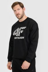 4F Bluza dresowa nierozpinana bez kaptura męska - czarna M. Czarne bluzy męskie 4f, m, bez wzorów, z dresówki, bez kaptura. Za 159.99 zł.