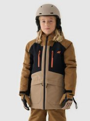 4F Kurtka snowboardowa membrana 10000 chłopięca - brązowa 164 (13-14 lat). Brązowe kurtki i płaszcze dla chłopców 4f, na zimę, bez wzorów, z dzianiny, klasyczne, z kapturem. W wyprzedaży za 199.99 zł.