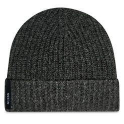 Czapka Guess. Szare czapki i kapelusze męskie Guess, na zimę, z aplikacjami. Za 119.99 zł.