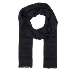 Szal Elisabetta Franchi. Czarne szaliki i chusty damskie Elisabetta Franchi, bez wzorów. Za 599.99 zł.