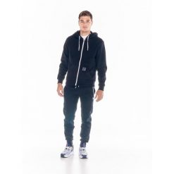 Bluza z bawełna z kaptur na co dzień na siłownię. Czarne buty sportowe męskie LEONE 1947 APPAREL, z bawełny, bez zapięcia, na fitness i siłownię. Za 210.46 zł.