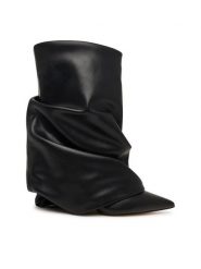 Aldo Botki Kerlon 14403549 Czarny. Czarne botki damskie Aldo, ze skóry, bez obcasa, na szpilce, bez zapięcia. Za 729.99 zł.