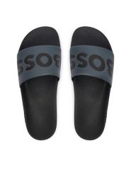BOSS Klapki Aryeh 50536835 Szary ciemny. Szare klapki męskie Boss, z syntetyku. Za 229.99 zł.