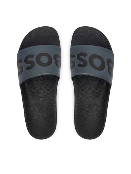 BOSS Klapki Aryeh 50536835 Szary ciemny. Szare klapki męskie Boss, z syntetyku. Za 229.99 zł.