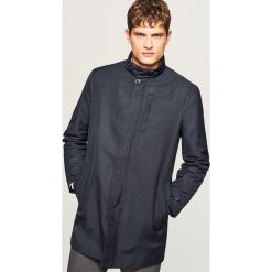 Płaszcz ze stójką - Granatowy. Niebieskie płaszcze męskie Reserved. Za 279.99 zł.