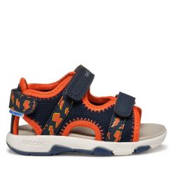 Sandały Geox. Niebieskie sandały chłopięce Geox, bez zapięcia. Za 219.99 zł.