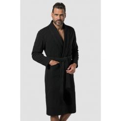 Męski Szlafrok odzież domowa kołnierz szalowy frotte do 8XL. Czarna szlafroki męskie JAY-PI, m, bez wzorów, z bawełny, bez ramiączek, bez kaptura. Za 429.99 zł.