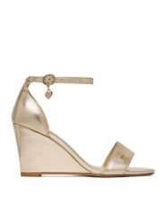 MEXX Sandały EO-CC2549-01 Złoty. Żółte sandały damskie Mexx, bez wzorów, ze skóry, bez obcasa, na koturnie, bez zapięcia. Za 299.99 zł.