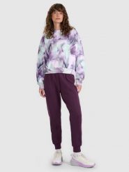 4F Spodnie dresowe joggery damskie - fioletowe XL. Fioletowe spodnie dresowe damskie 4f, l, bez wzorów, z bawełny. W wyprzedaży za 139.99 zł.