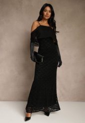 Czarna Sukienka o Asymetrycznym Kroju Ozdobiona Falbaną Owedia. Czarne sukienki damskie Renee, l, bez wzorów, z poliesteru, eleganckie, z asymetrycznym kołnierzem, bez ramiączek, asymetryczne. Za 189.99 zł.