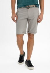 Szorty z paskiem P-TER. Brązowe szorty męskie Volcano, na lato, l, bez wzorów, z bawełny, klasyczne. Za 159.99 zł.