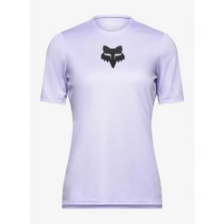 Koszulka damska Fox Ranger SS Jersey Fox Head. Fioletowe koszulki sportowe damskie FOX, bez wzorów, z jersey, bez kołnierzyka, bez ramiączek, rowerowe. Za 182.99 zł.