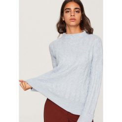 Sweter o warkoczowym splocie - Niebieski. Niebieskie swetry damskie Reserved, ze splotem. Za 89.99 zł.