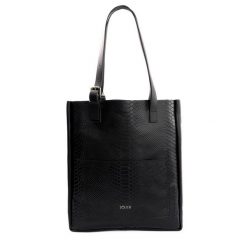 Skórzana torba shopper damska FL27 Fiore czarny wąż. Czarne torebki shopper damskie bez wzorów, ze skóry, duże, bez dodatków. Za 316.99 zł.