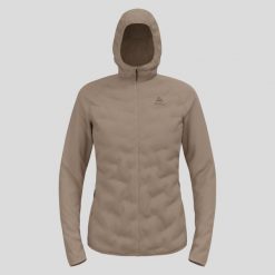 Kurtka hybrydowa damska ODLO Zeroweight Insulator Mid Layer Hoody Full Zip. Brązowe kurtki snowboardowe damskie Odlo, m, bez wzorów, z dżerseju, długie, z kapturem, narciarskie. Za 949.99 zł.